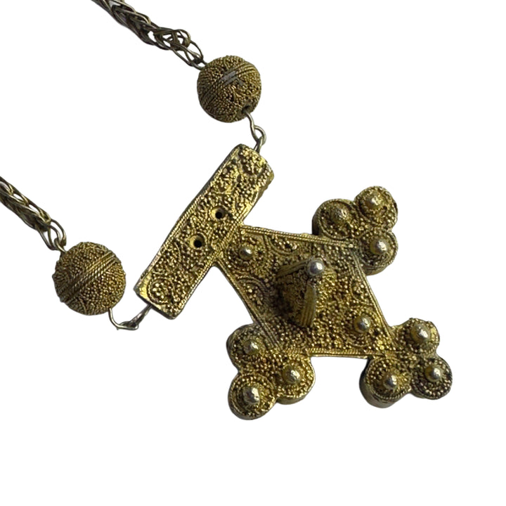 Old Mauritanian silver gilded cross