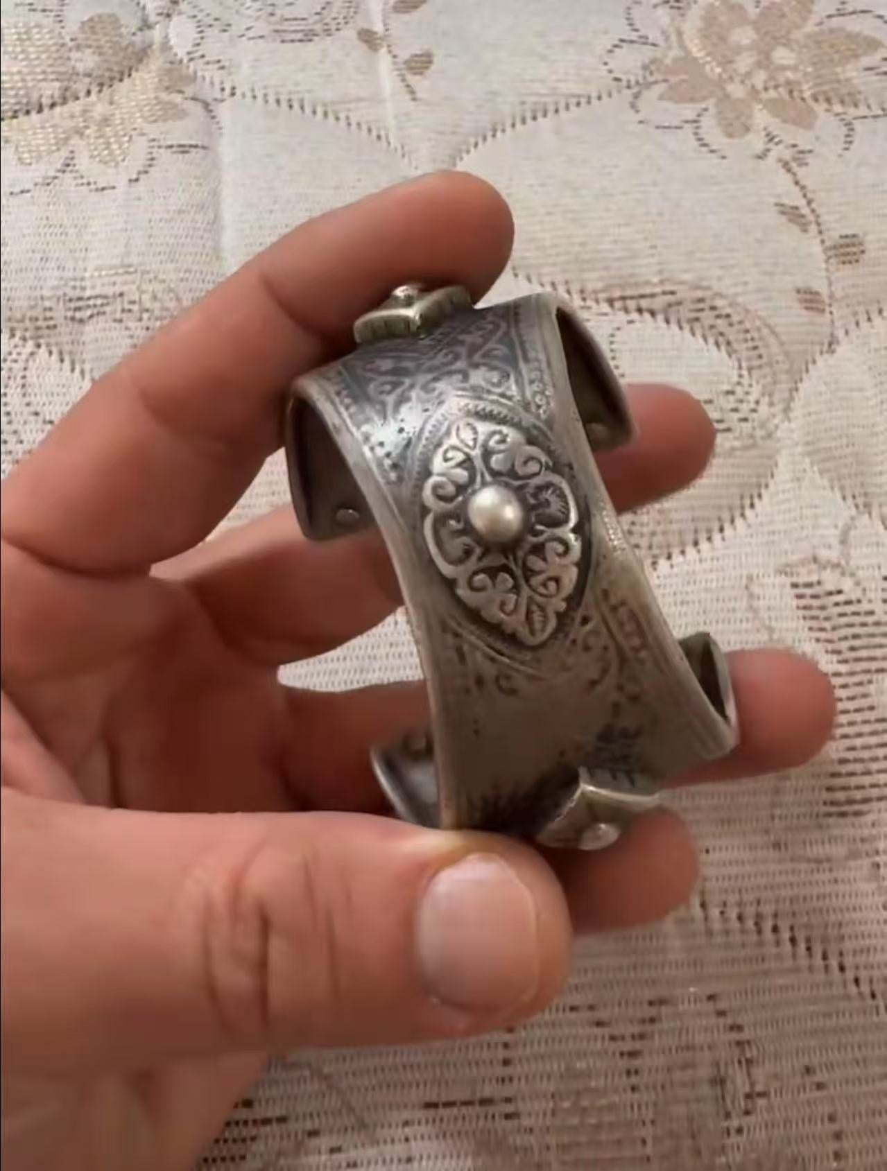 Berber handmade metal bracelets ornaments cuff