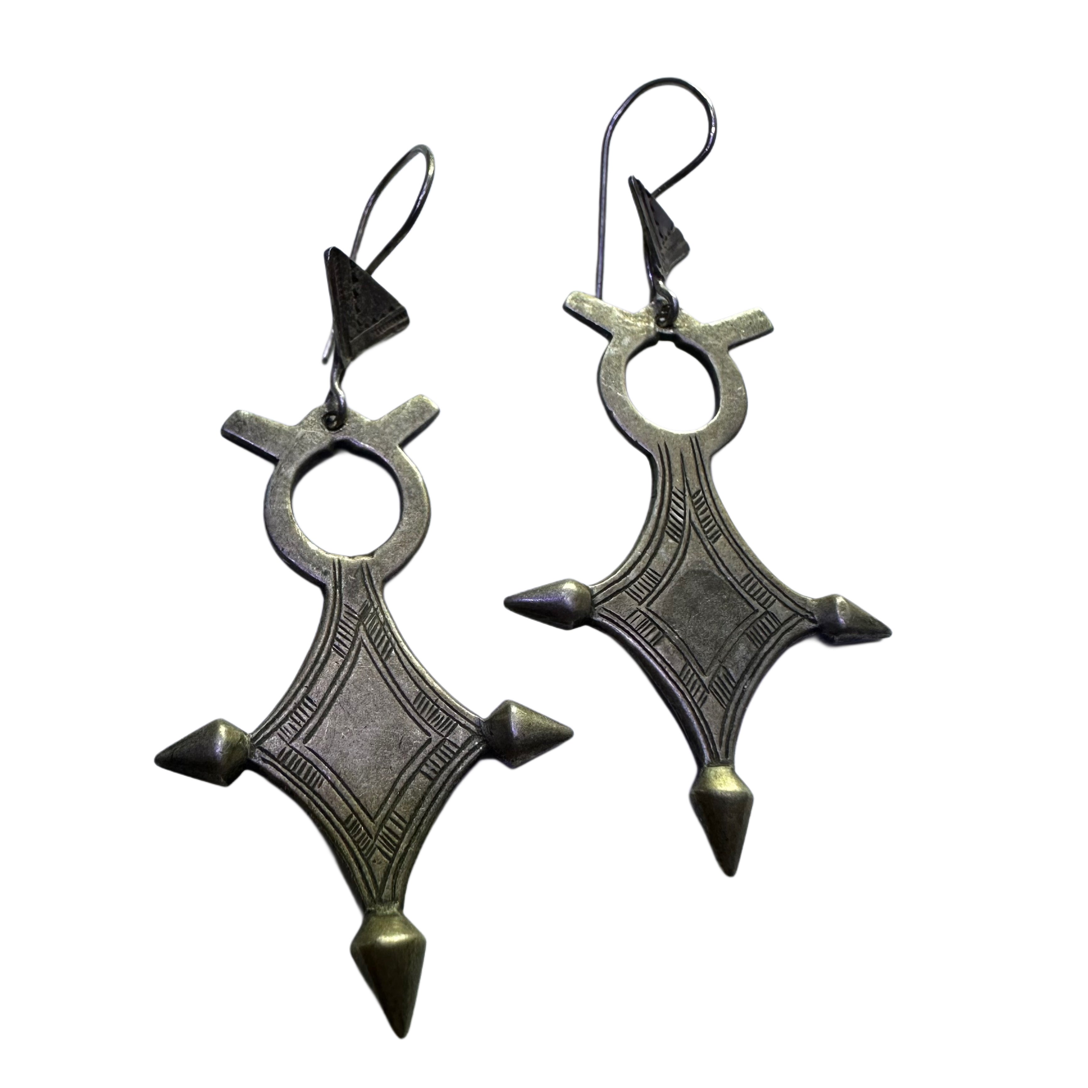 アクセサリー TUAREG JEWELRY Old Tuareg cross earrings – Tissir Jewellery