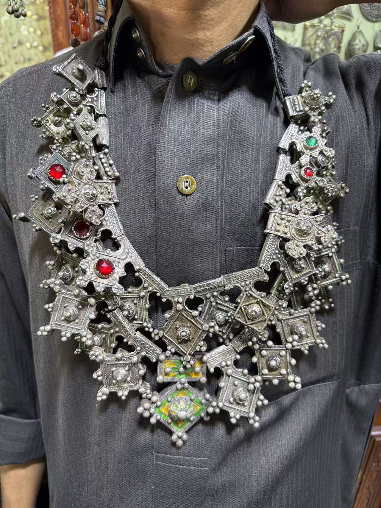 group defective item sales: Tribal metal necklaces