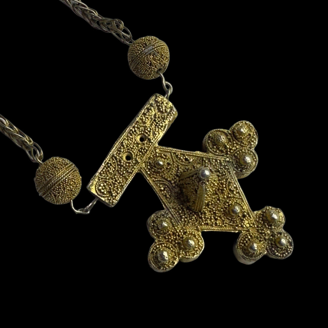 Old Mauritanian silver gilded cross